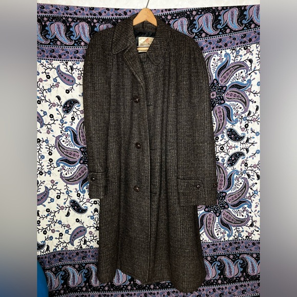 Harris Tweed VTG Scottish wool trench coat - Picture 1 of 11
